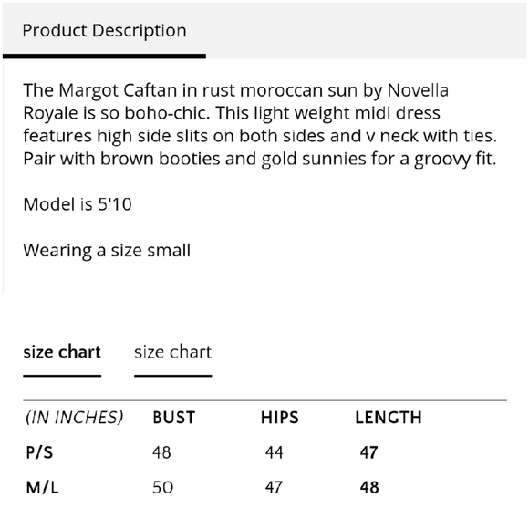 New Novella Royale Margot Caftan Rust Moroccan Sun - Picture 8 of 16